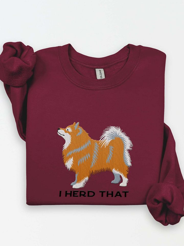 I Herd That Sweatshirt (Embroidered) of a Finnish Lapphund(Brown) product image (1)