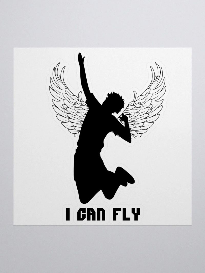 Hinata 'I Can Fly' Black Sticker