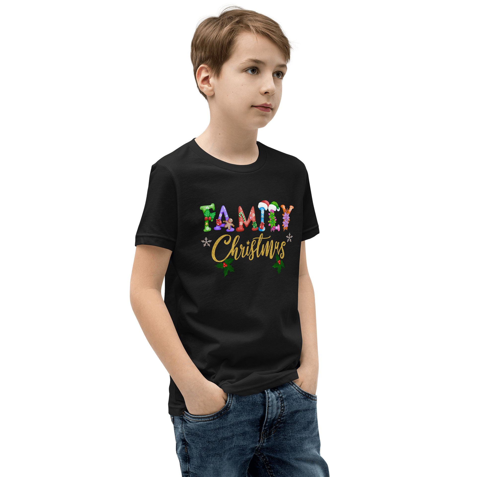 Festive Family Christmas Youth T-Shirt product image (8)