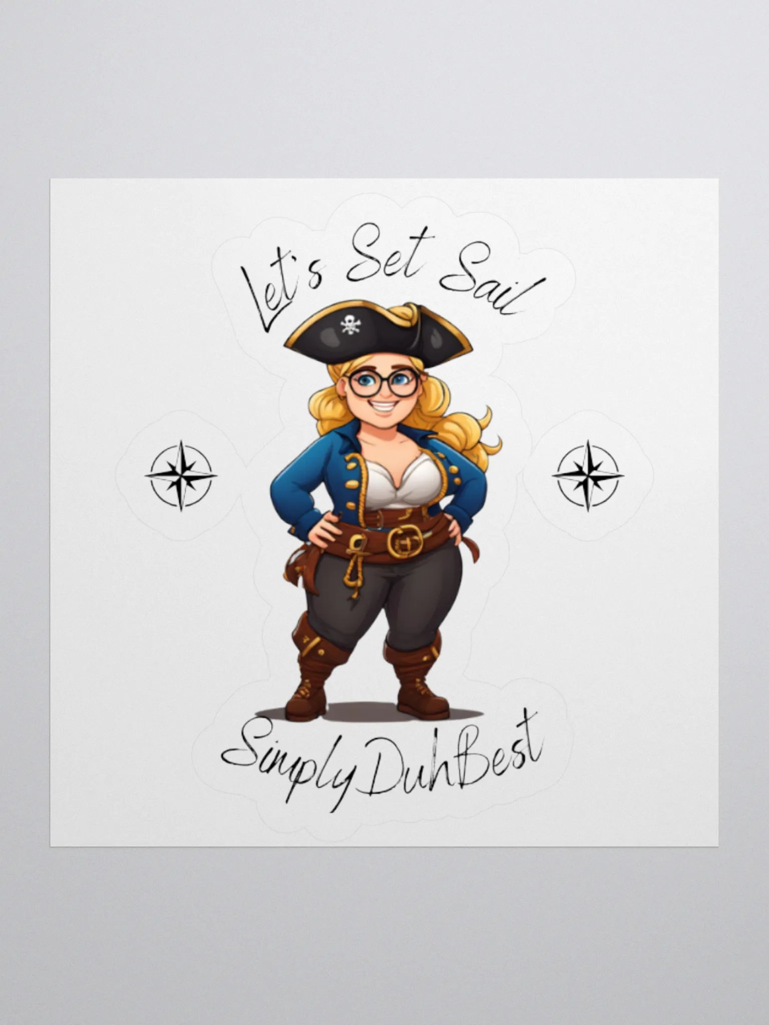 Let's Set Sail Kiss cut Sticker product image (1)
