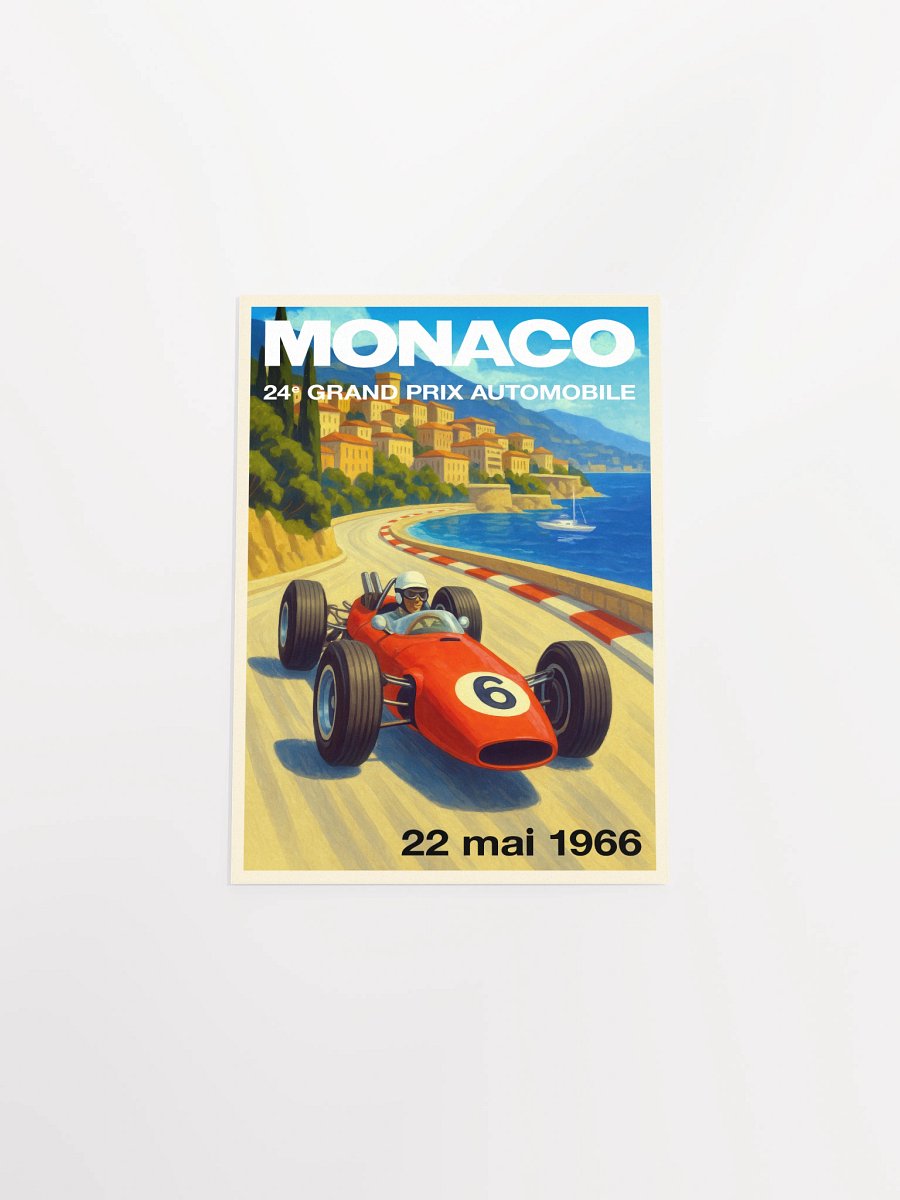 Monaco Vintage F1 Grand Prix 1966 Art Poster — Auto Racing Wall Art, Formula 1 Print product image (9)