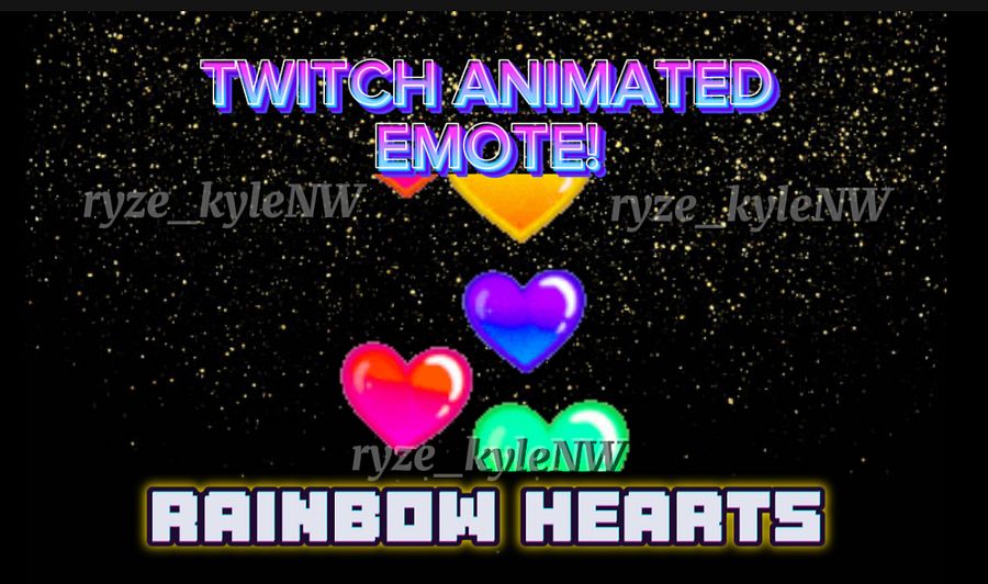 Twitch Animated Emote RAINBOW HEARTS product image (1)
