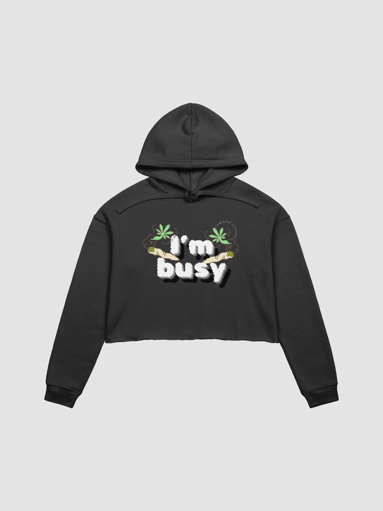 [Stoner's Haven'] I'm Busy Crop Top Hoodie product image (4)