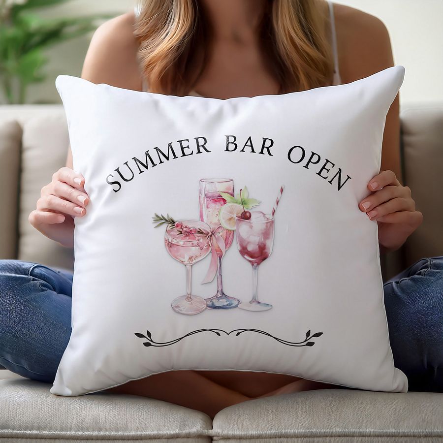 Open Summer Bar Premium Pillow / Sommer Bar Premium Kissen Geschenkidee product image (1)