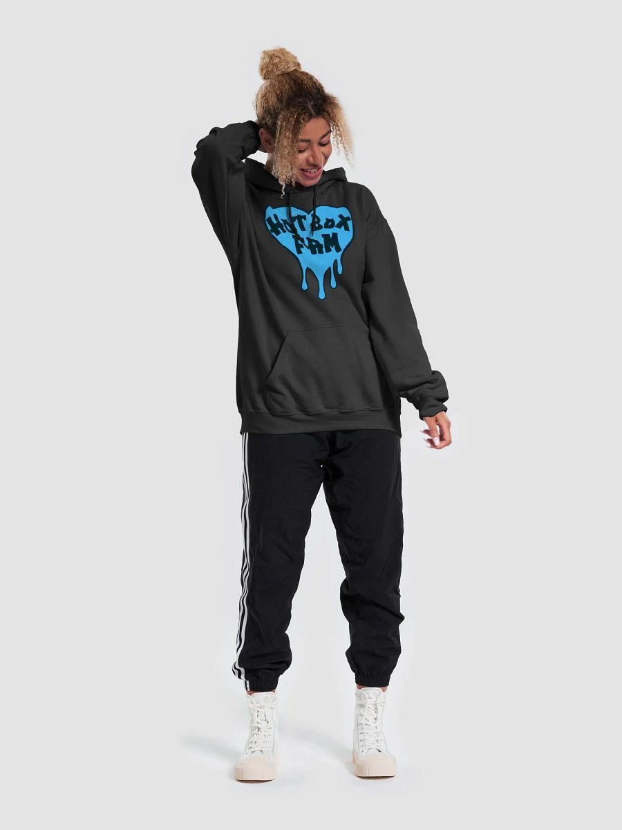 UNISEX HOT BOX FAM SOLID BLUE LOGO HOODIE product image (56)