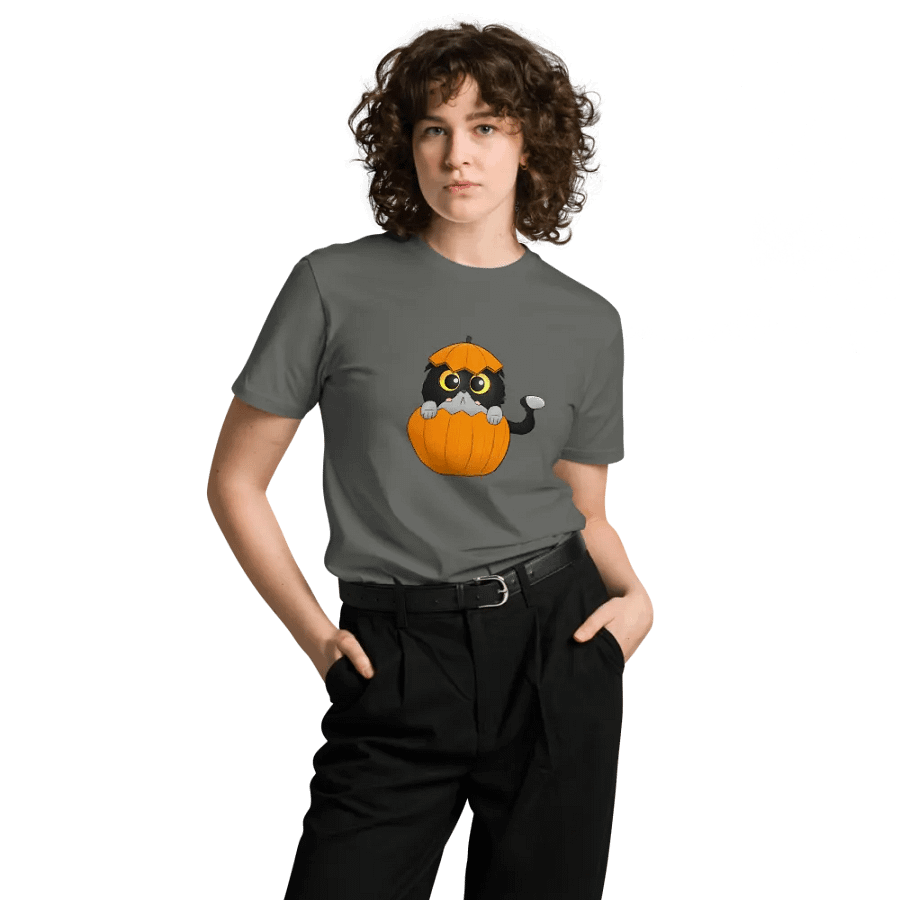 Pumpkin cat T-shirt product image (4)
