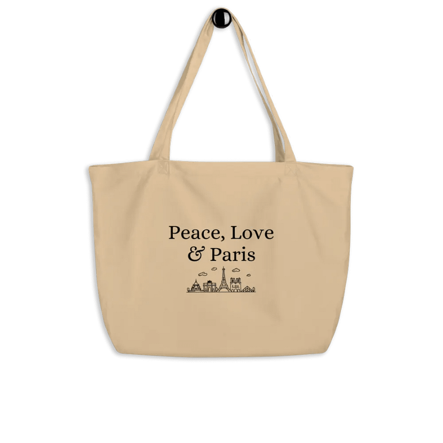 Peace, Love and Paris with Monuments Organic Tote Bag product image (5)