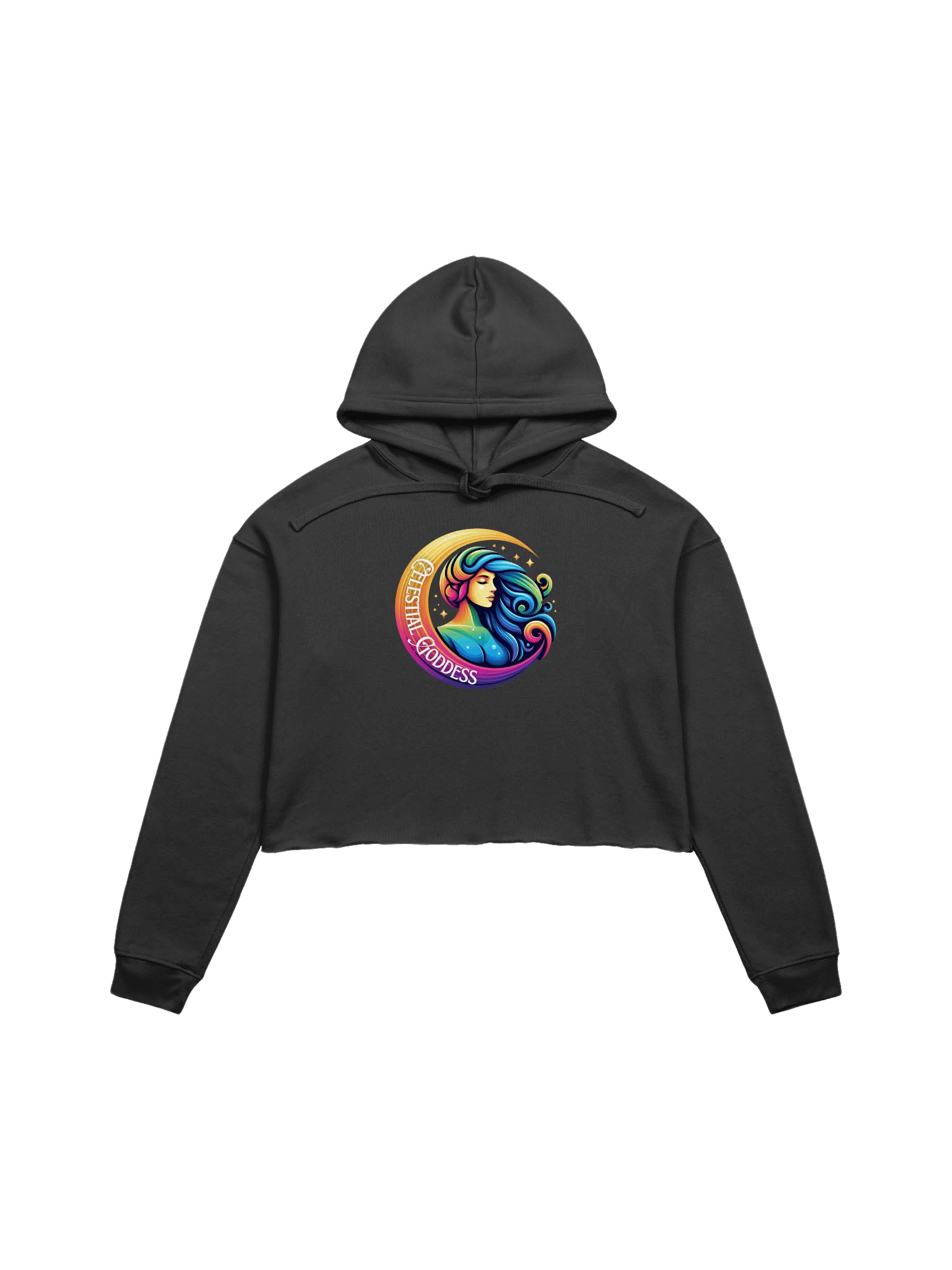 Celestial Crescent Moon Crop Hoodie product image (1)