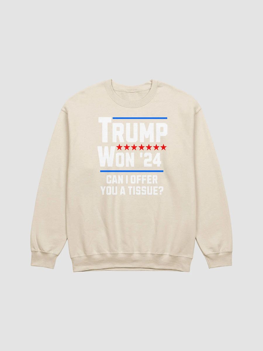 TRUMP WON 2024 CAN I OFFER YOU A TISSUE? PATRIOTIC UNISEX SWEATSHIRT product image (2)