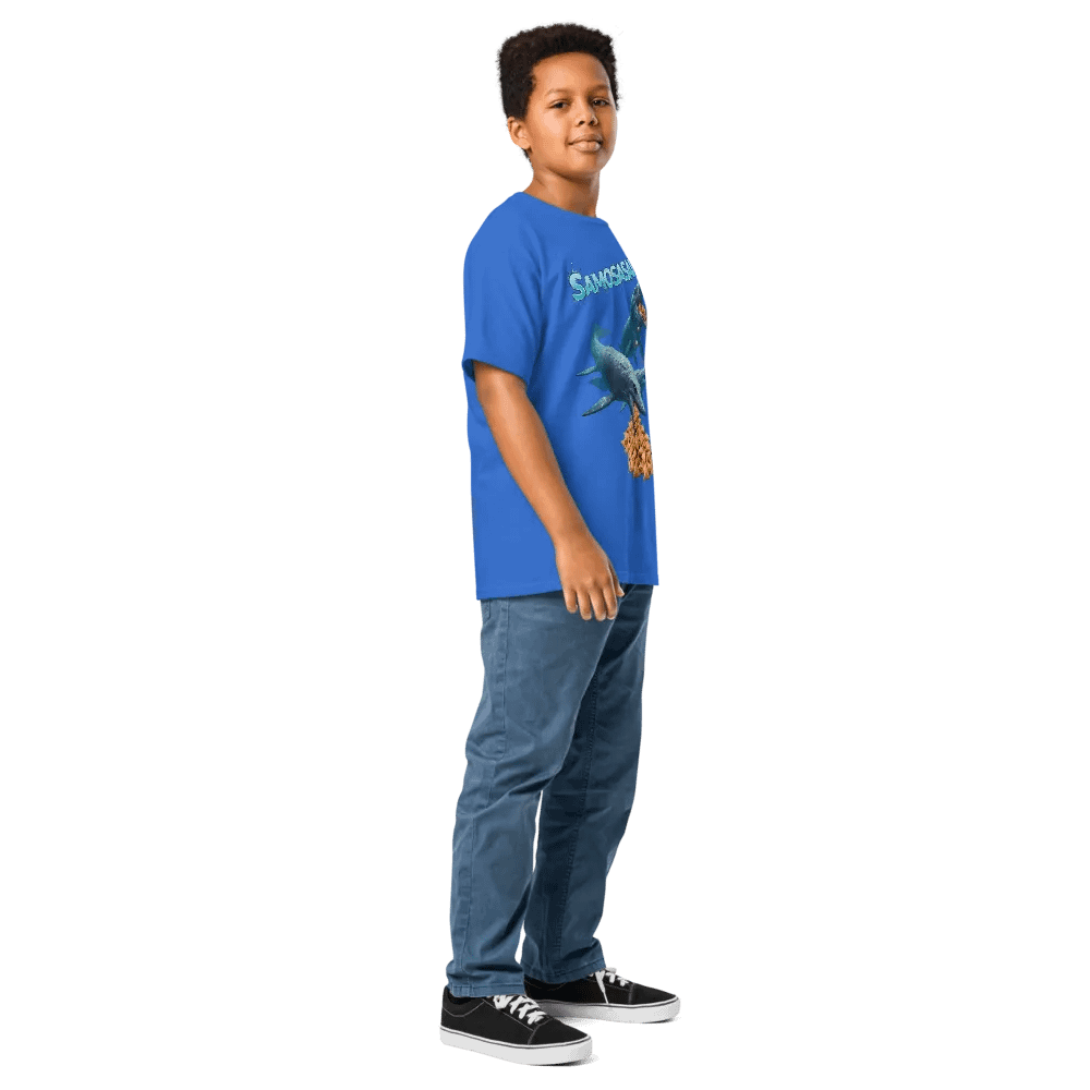 Samosasaurus - Mosasauraus and Samosa Funny Youth Dinosaur Shirt product image (18)
