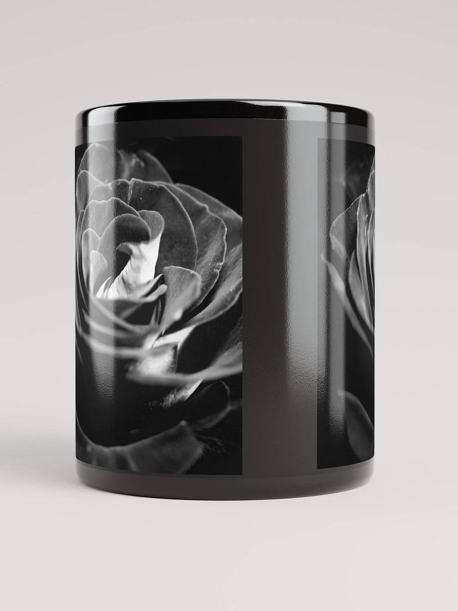 Dark Black and White Rose Black Coffee Mug product image (9)