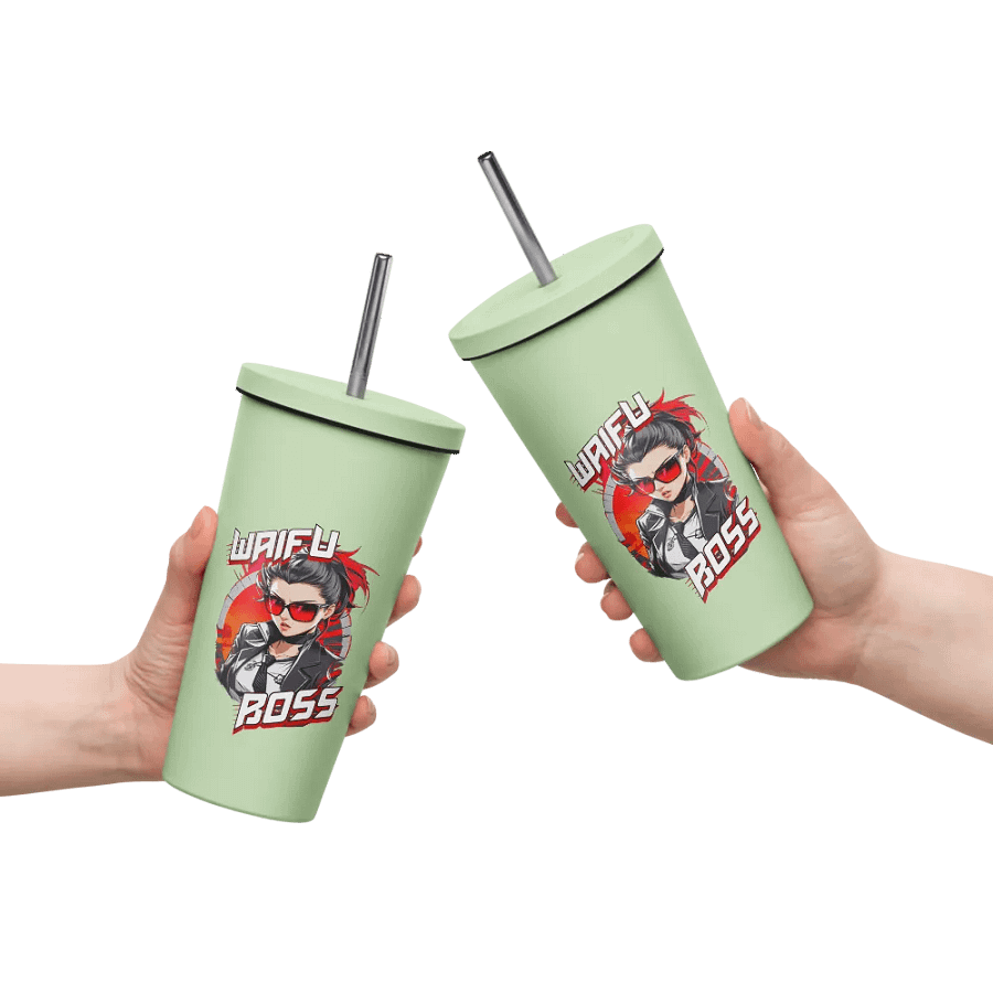 Waifu Boss 20 oz Tumbler Cup - Mint - Insulated Tumbler with a Straw v1 product image (10)