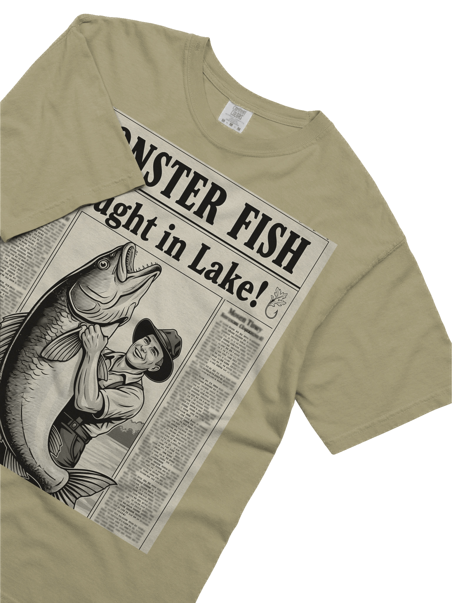 Vintage newspaper - Monster Fish Caught in Lake! T-Shirt product image (34)
