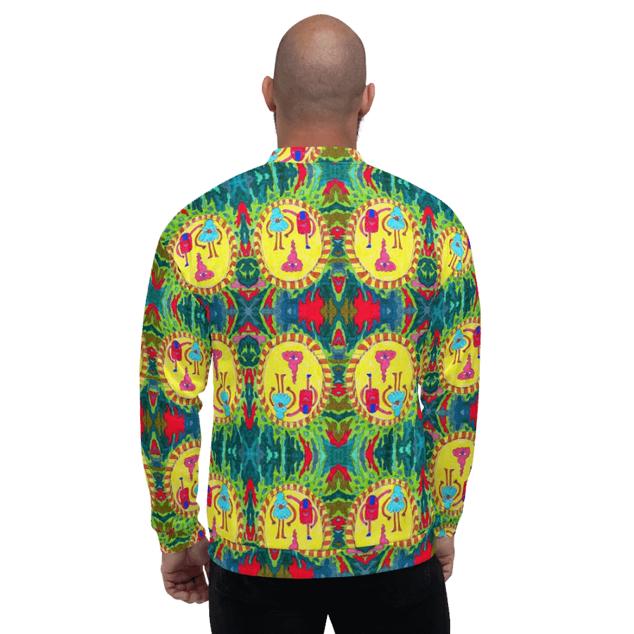 Abstract Doodle Folk Unisex Bomber Jacket product image (11)