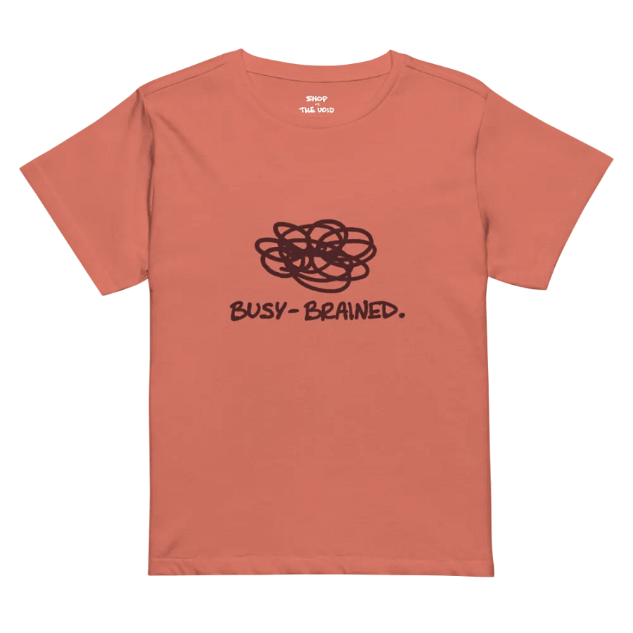 BUSY-BRAINED (maroon design) printed waist-length tee product image (3)