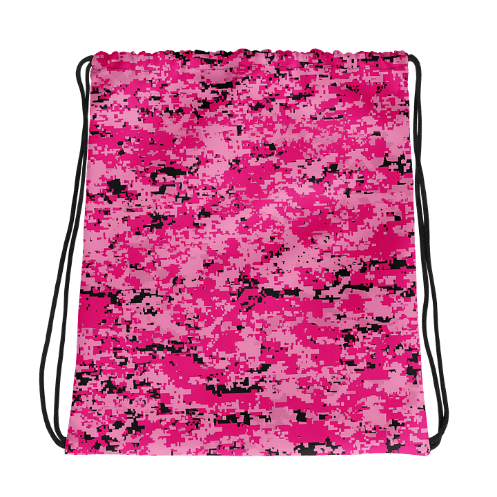 Pink Pixel Camo Drawstring Backpack product image (1)