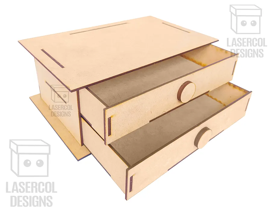 2 Drawers Desk Organizer - Laser Cut Files product image (4)