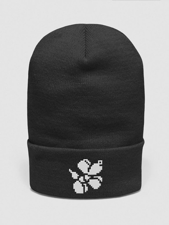 Pixie Dog Beanie (white on dark) product image (1)