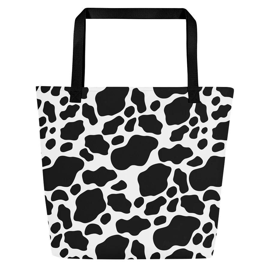 Cow Print Tote bag with Pocket - Black product image (3)