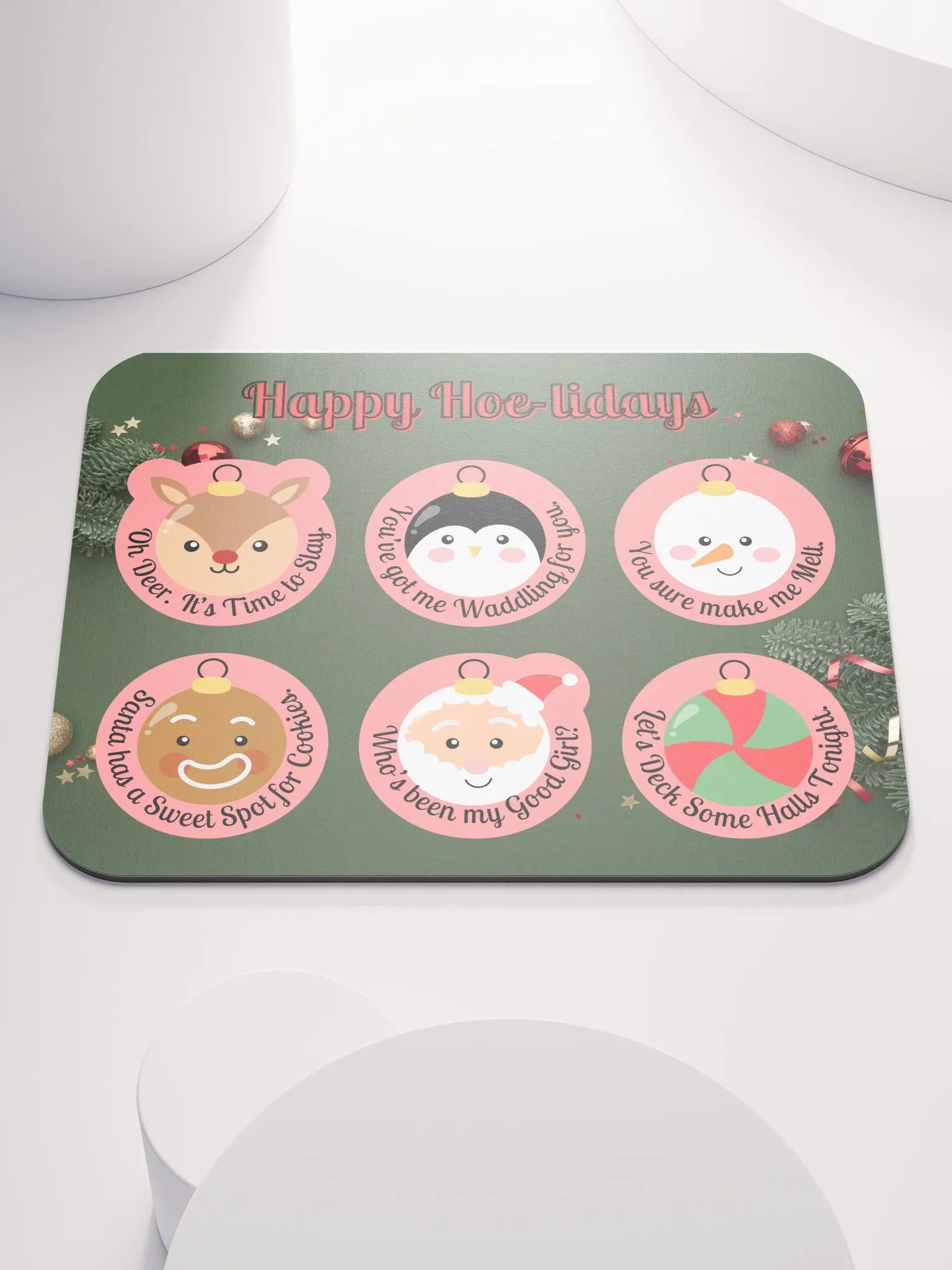 Happy Hoe-lidays Mouse Pad product image (1)