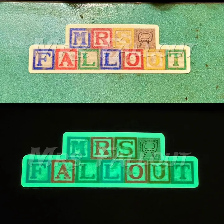 Glow in the Dark Mrs. Fallout Block Letter Sticker product image (1)