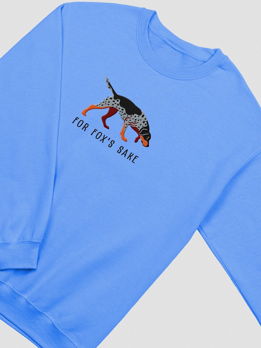 For Fox's Sake Sweatshirt (Embroidered) of an American Foxhound(Blue) product image (3)