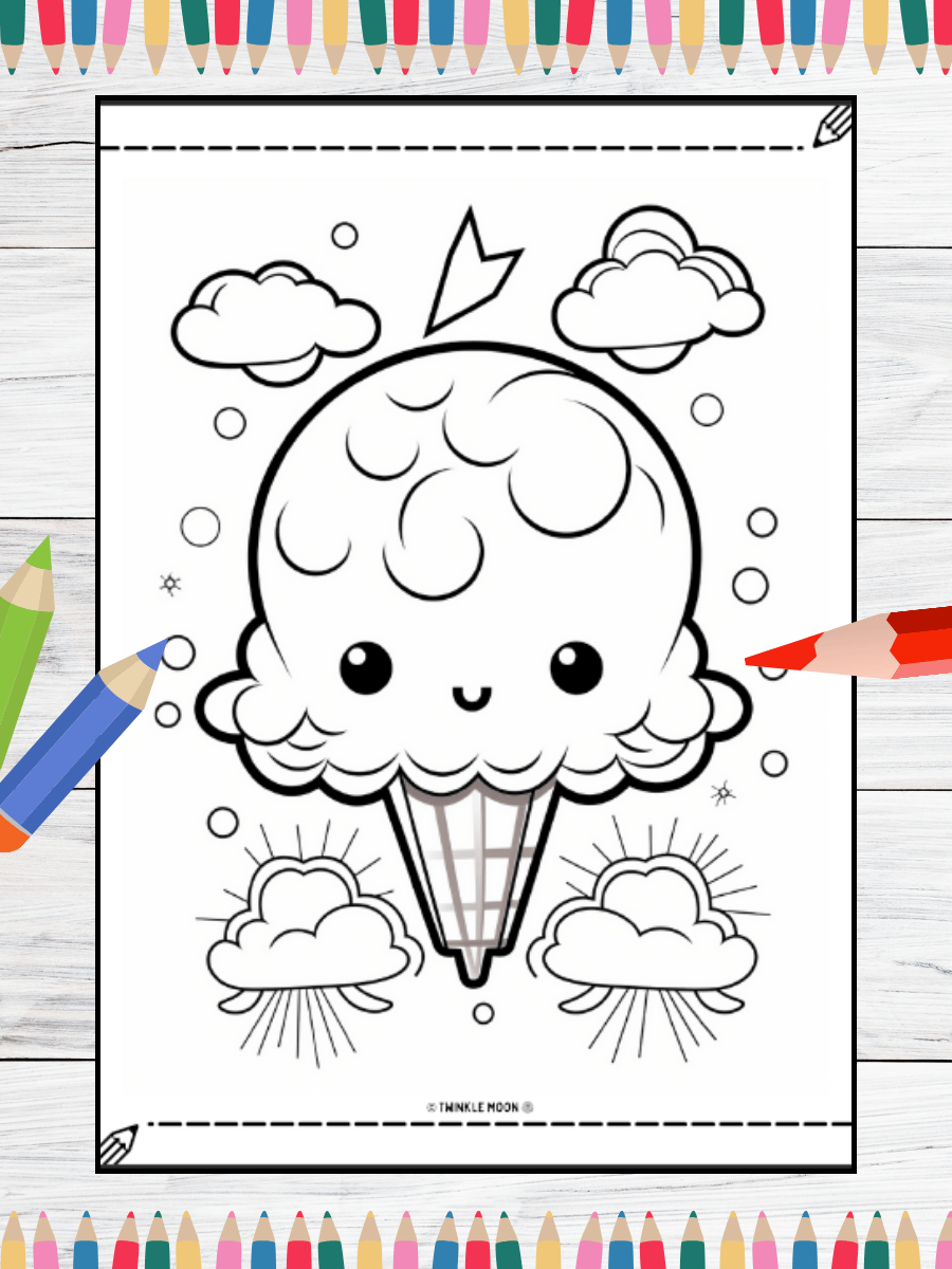 20 Cute Kawaii Coloring Pages#4 (PDF Coloring Pages) product image (5)