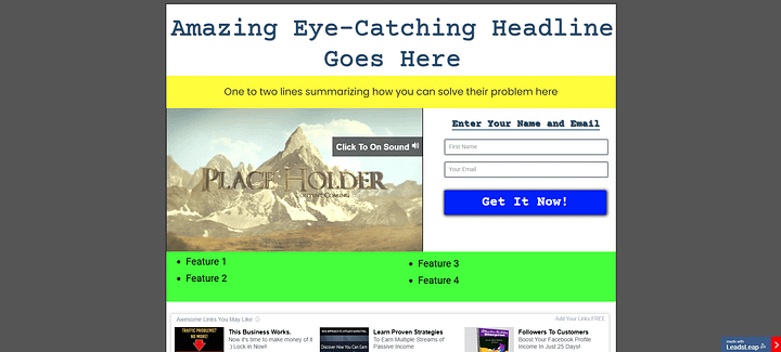 Video Capture Page Leads Leap Template product image (2)