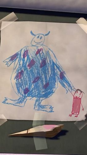 Boo's drawing remains a meaningful part of Sully's life. He never wants to see another child hurt again. #monstersinc #pixar ...