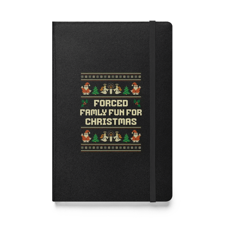 Forced Family Fun For Christmas Festive Holiday Sweater Hardcover Notebook product image (1)