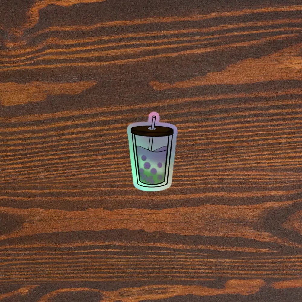 Genderqueer Pride Boba Tea - Holographic Sticker Sheet product image (2)