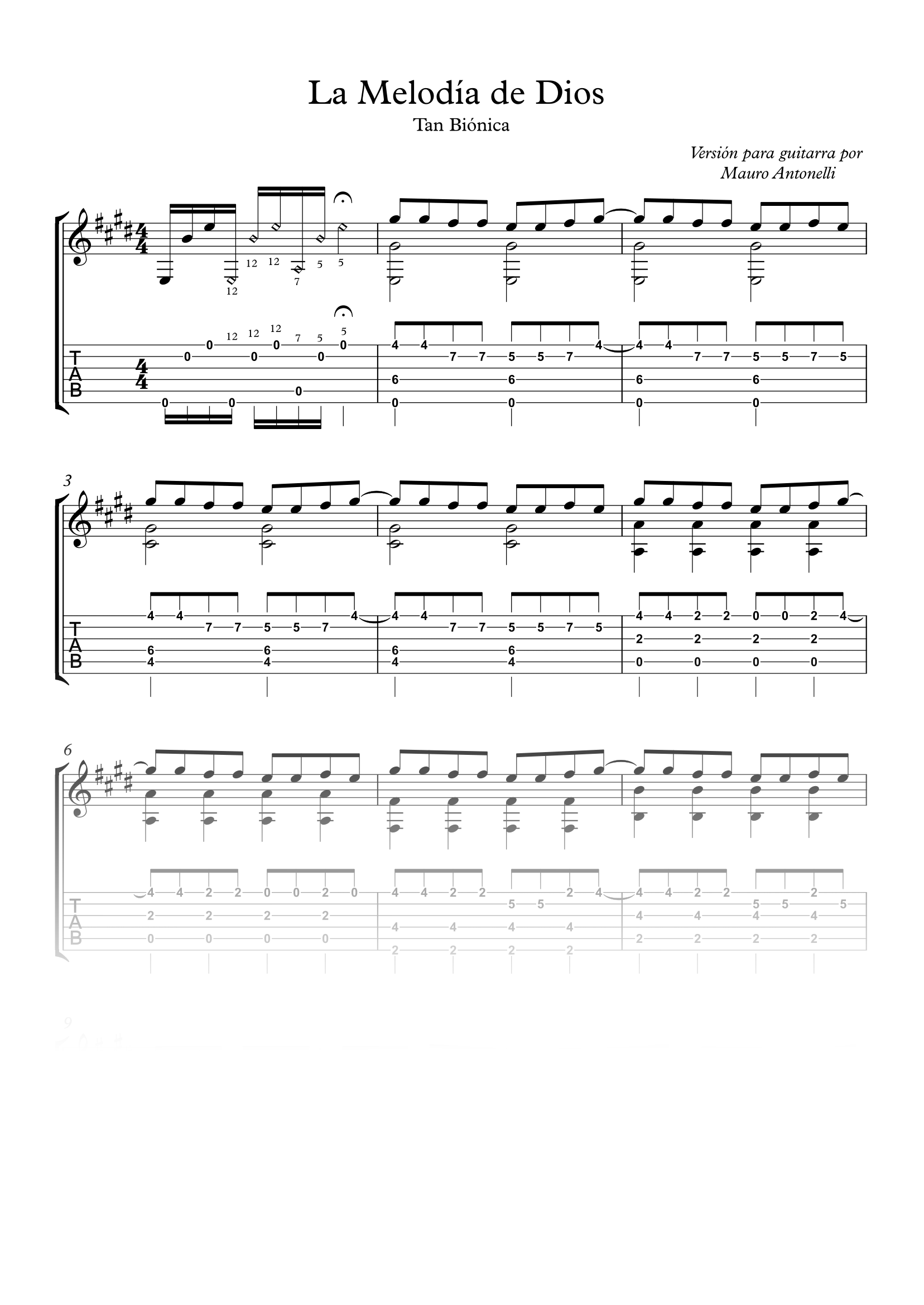 La melodía de Dios - Partitura + Tabs product image (1)