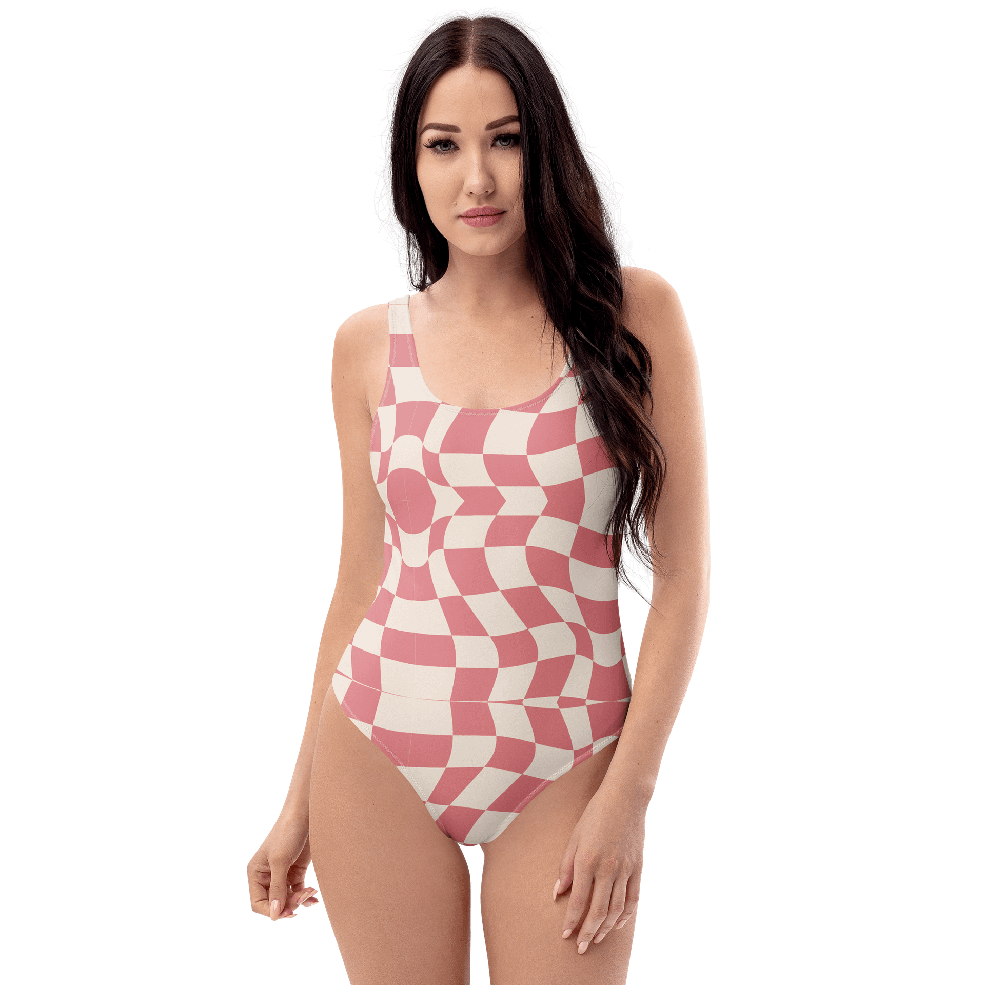 Retro Wave Checkerboard One-Piece Swimsuit – Vintage Wanderlust Swimwear product image (5)