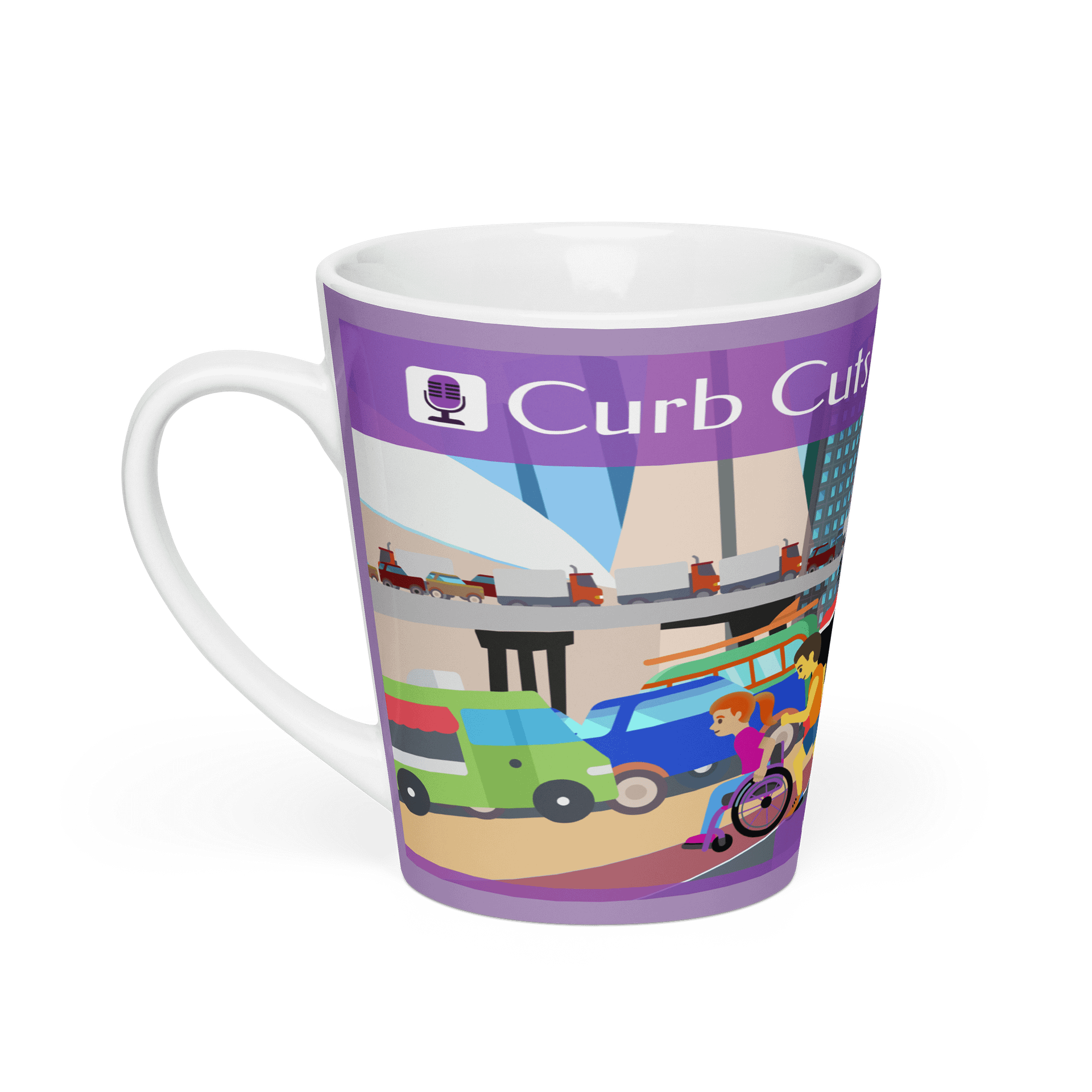 Curb Cuts and Conversations (Queen's Quay , Toronto Design): Latte Mug, 354ml (12 oz) product image (1)