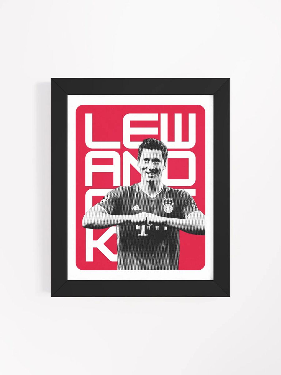 Robert Lewandowski BW Bayern Munich Name Art Framed Print product image (4)