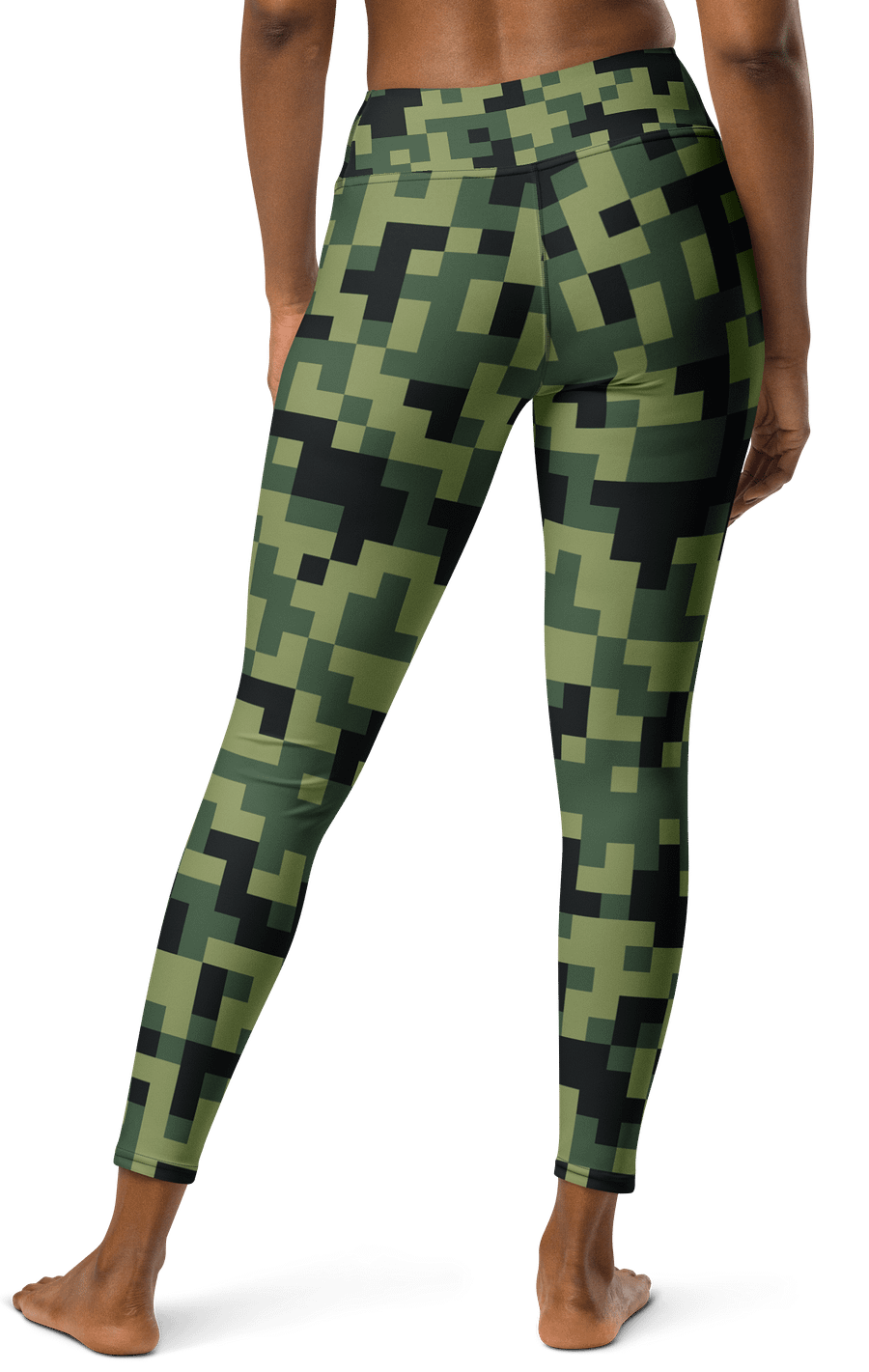 Military Green Camouflage Pixels Camo Pattern Yoga Leggings product image (2)