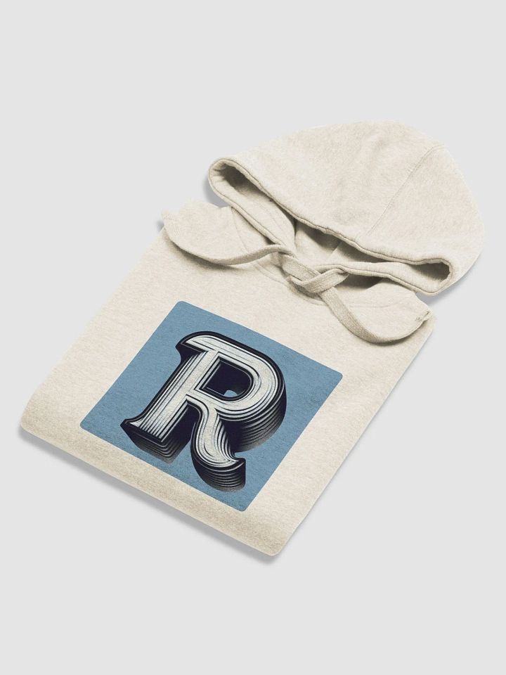 Retro 3D Graphic Unisex Hoodie | Ai Design initial R product image (1)