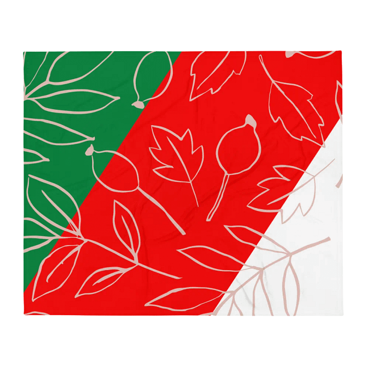 Green Red White Stripes With Floral Design Blanket product image (2)