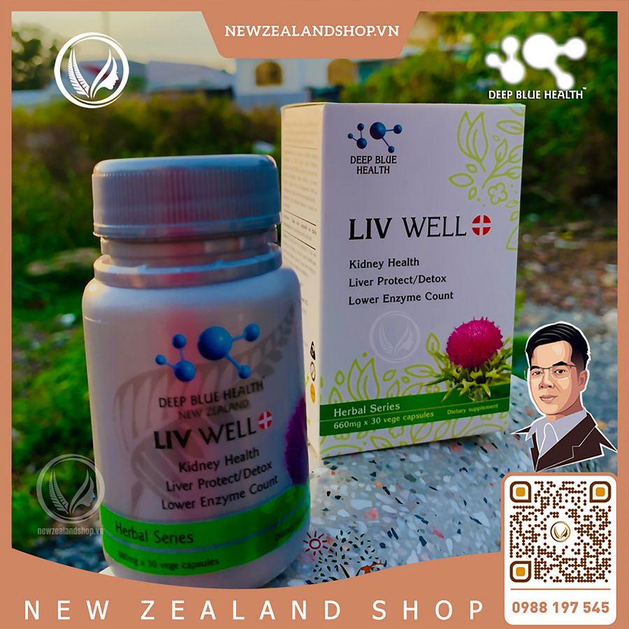 Viên uống bổ gan hạ men gan, giải độc gan Deep Blue Health Liv Well 30 viên product image (3)