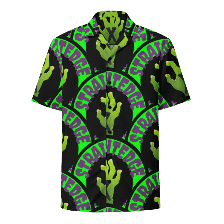 Straightedge Monster Zombie Hand Hawaiian Button Down Tee product image (1)