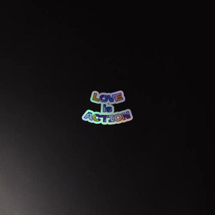 Love is Action Kiss-Cut Holographic Sticker Sheet product image (2)