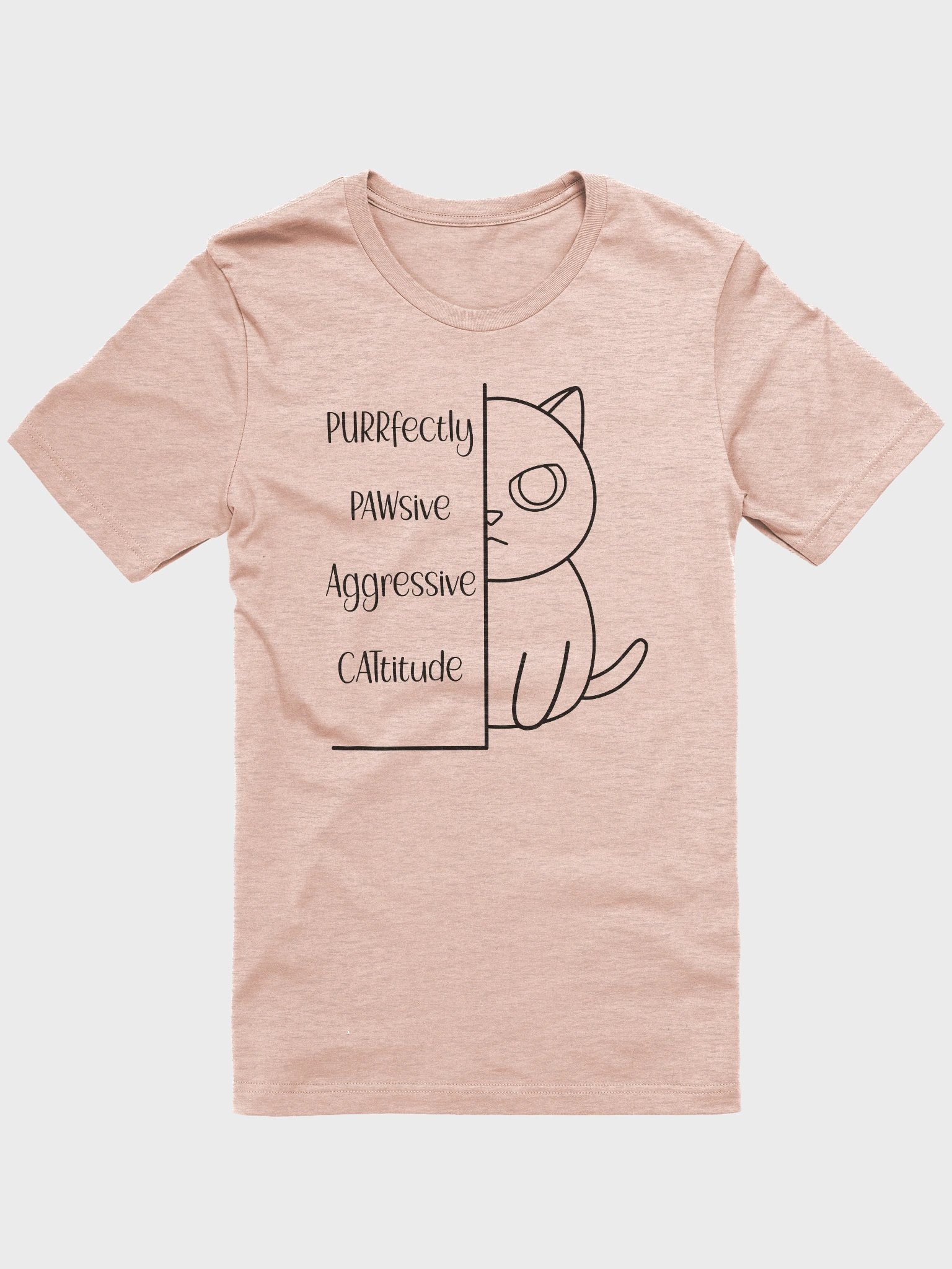Passive Aggressive Cattitude (Black Print) - Unisex Adult Super Soft Lightweight T-shirt product image (7)