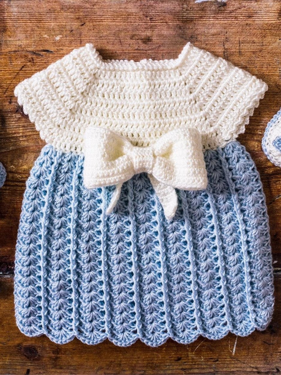 Crochet Pattern: Easy Baby Dress (with 3D Bow) product image (6)