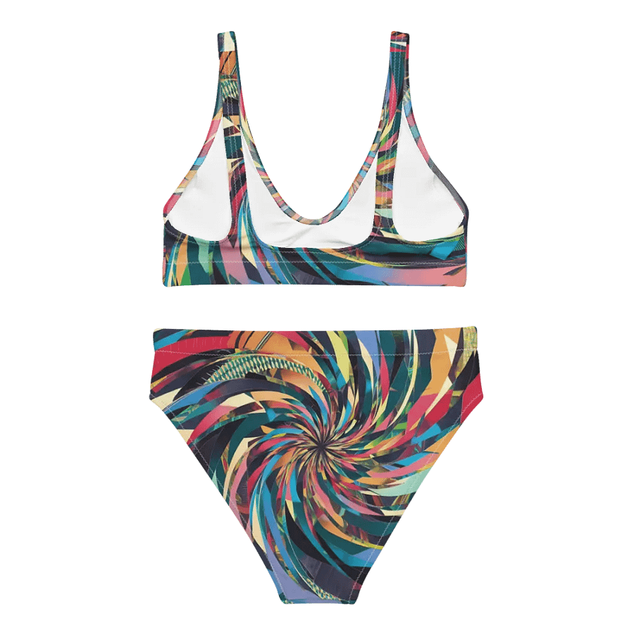 Abstract Lithographic Pattern Design High Waisted Bikini - V11 product image (4)