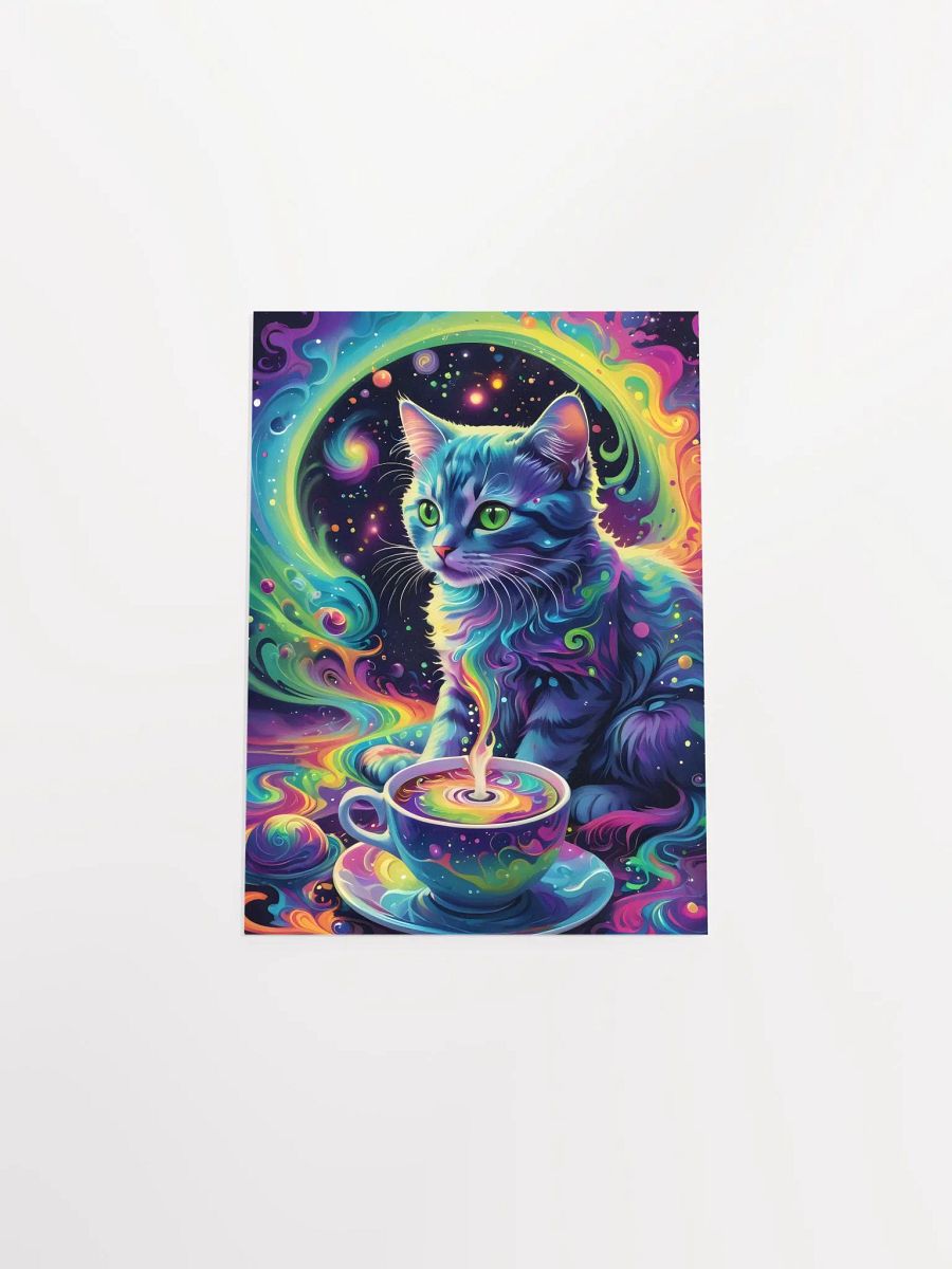 Psychedelic Cat with Cosmic Coffee Poster product image (15)