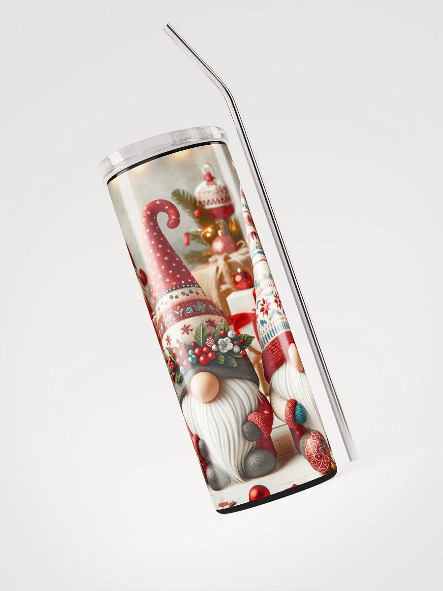 Get into the festive spirit with our Stainless Steel Tumbler featuring adorable Christmas gnomes! 🎅 product image (3)