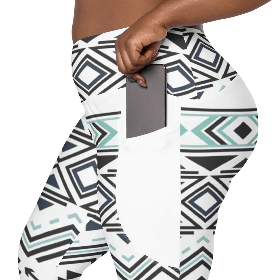 Aqua & Slate Geometric Boho Leggings with Pockets product image (6)