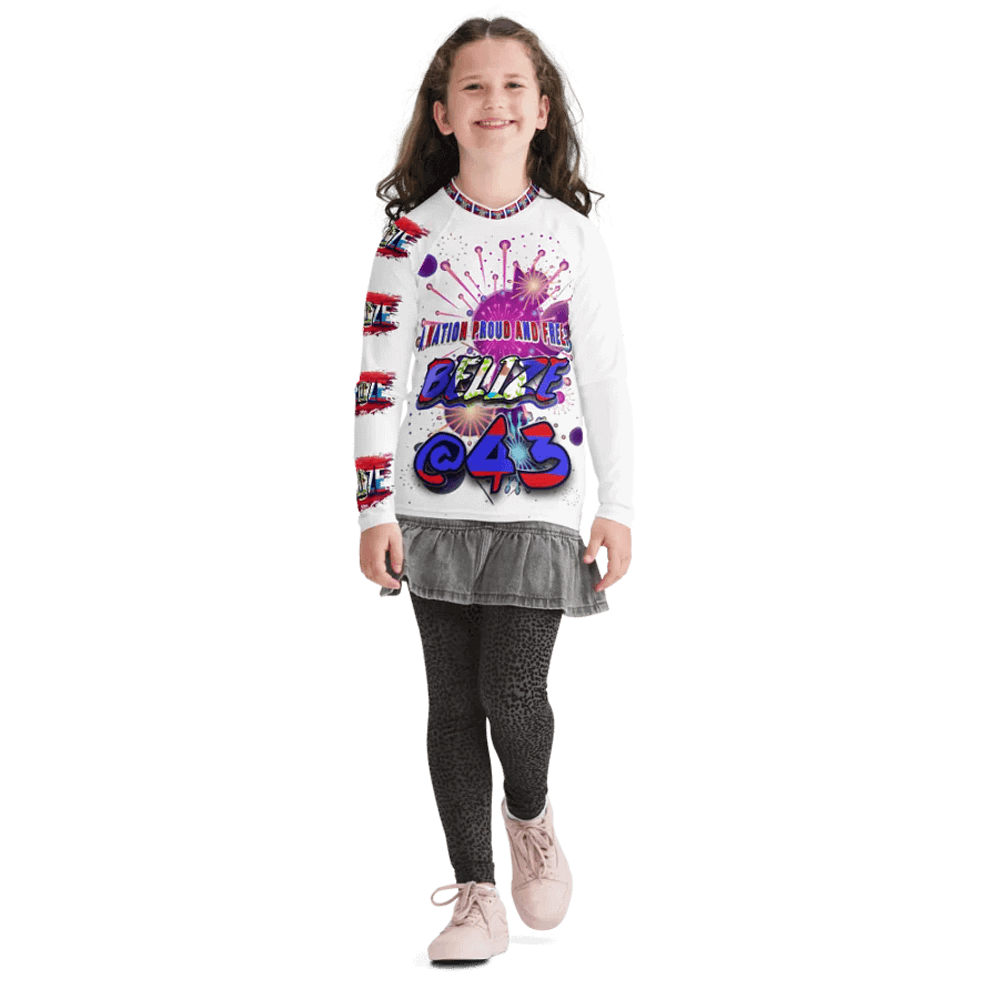 Belize Independence Day Youth Rash Guard product image (9)
