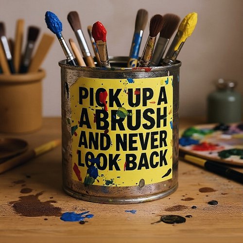 Never look back… 👨🏻‍🎨🎨

Put a Sticker on it! 👋🏻

#art #studio #brushes #stickers #streetart #artist #painter #paints