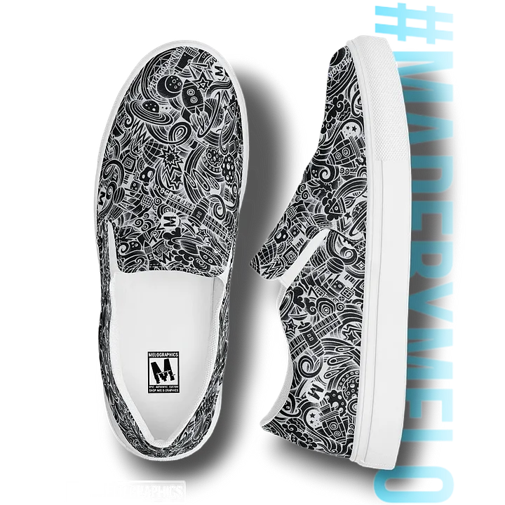 Dark Space Scribble - Men's Slip-ons | #MadeByMELO product image (1)